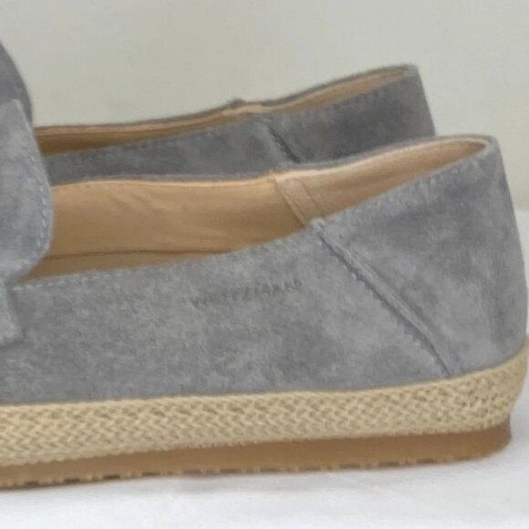 NEW STUART WEITZMEN Men\'s Bala Espadrilles Pure Gray Size 9.5M – Suede Slip-On